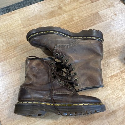 Dr. Doc Martens THE ORIGINAL 1460 CRAZY HORSE Leather Boots Brown Women's 5.5