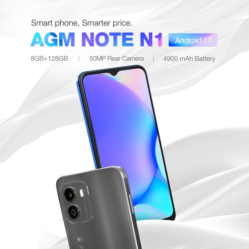 AGM Note N1 Smartphone 6,52" 8GB+128GB 4900mAh Camera 50MP+8MP Black - Afbeelding 2 van 8