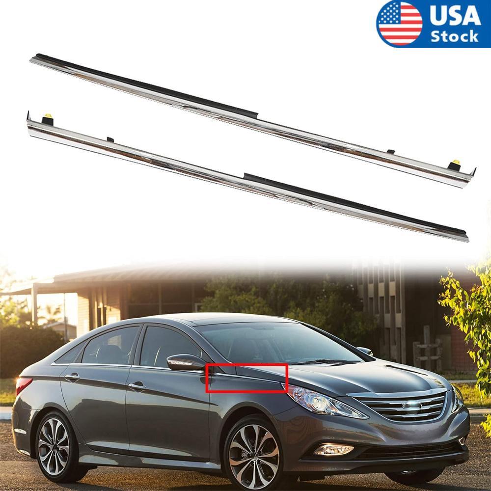 Car Chrome Molding Garnish Left& Right Side Fender Trim For SONATA