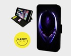 MYSTERIOUS ALIEN HEAD - Faux Leather Flip Phone Case Cover - iPhone/Samsung