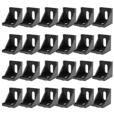 24pcs 3030 T Slot 2-Hole Corner Bracket Angle for 3030 Aluminum Extrusion Black