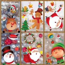 300 PCS Christmas Window Clings, Christmas Window Christmas Gingerbread