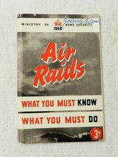 1940 WW2 "Raids aériens ce que vous devez savoir ce que vous devez faire" UK Home Security, SB