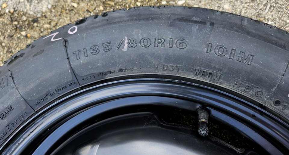 Spare Tire Compact Donut 5x100 16'' Fits : 2003-2019 Toyota
