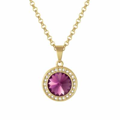 Viva Amethyst österreichischer Kristall goldfarben Anhänger