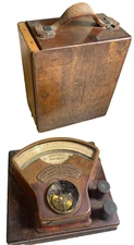 Antique Wood Wooden Copper Westons Weston's AM Meter Electrical Amp Newark NJ