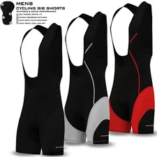 Mens Cycling Bib Cycling Shorts Compression Lycra Tights Pants Padded Coolmax