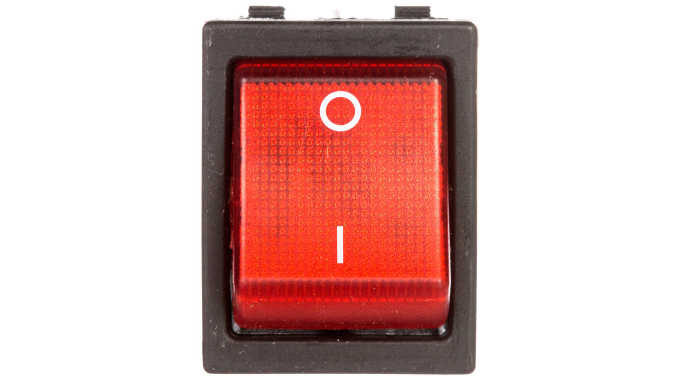 Recessed illuminated rocker switch, black ŁK-6/BLACK /T2UK