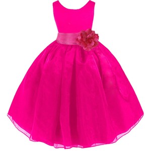 bright pink flower girl dresses