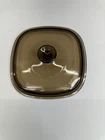Pyrex A9C Glass Lid Amber Brown 8" Square Corning Ware Casserole Cover