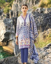 *GUL AHMED*SUMMER PRINTED LAWN STITCHED SUIT SIZE SMALL (10) BNWT