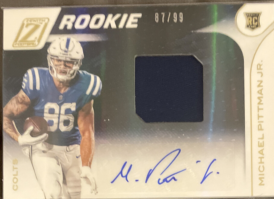 Michael Pittman Jr. Panini Zenith #99 Patch Autograph