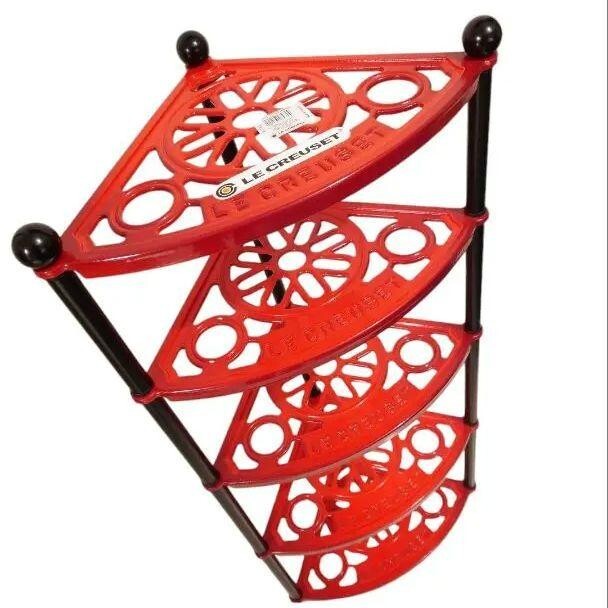 Le Creuset 5 tier pot stand Cherry Red Cast Iron Enamel Display