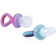 Nuby Nibbler Mesh First Soft Foods Feeder, 2pk, Pink/Purple
