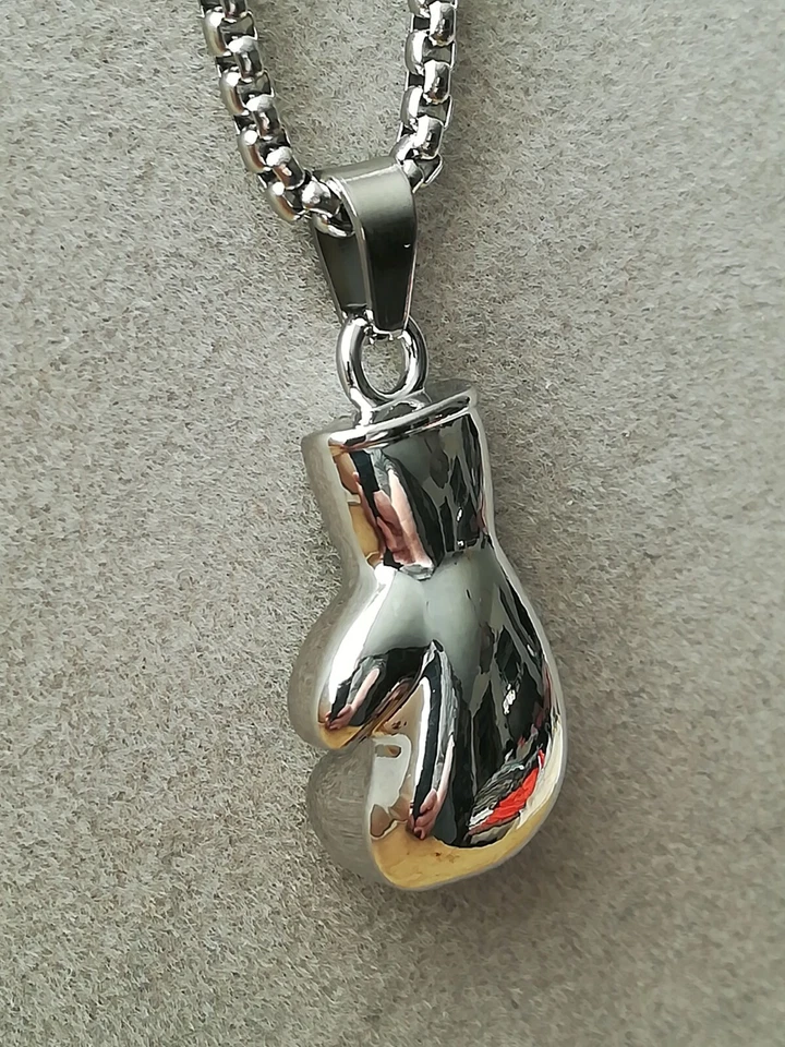 Boxhandschuh Anhänger Mit Halskette Silber Boxen Boxer Kickboxen Kampfsport - Bild 2 von 4