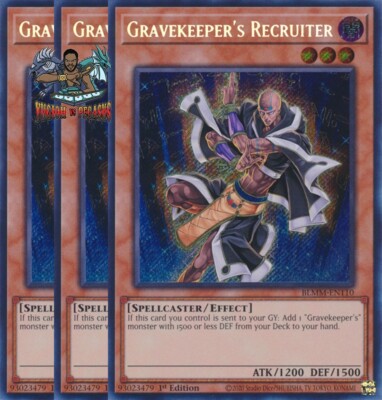 Yugioh! 3x Gravekeeper's Recruiter BLMM-EN110 Secret Rare 1st Ed NM | eBay Yugioh! 3x Gravekeeper's Recruiter BLMM-EN110 Secret Rare 1st Ed NM | eBay