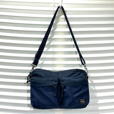 PORTER FORCE Shoulder bag Navy With inner pouch Yoshida Bag Nylon