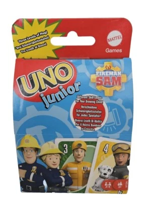 UNO Junior Feuerwehrmann Sam Mattel Games Kartenspiel Kinder Geschenkidee OVP