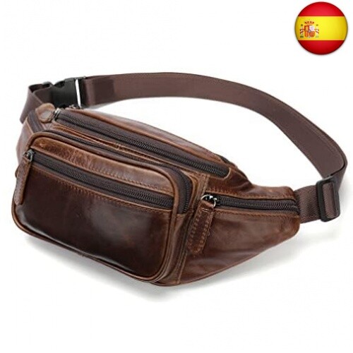 Riñonera de Cuero para Hombres y Mujeres, para Viajes al Aire Libre,