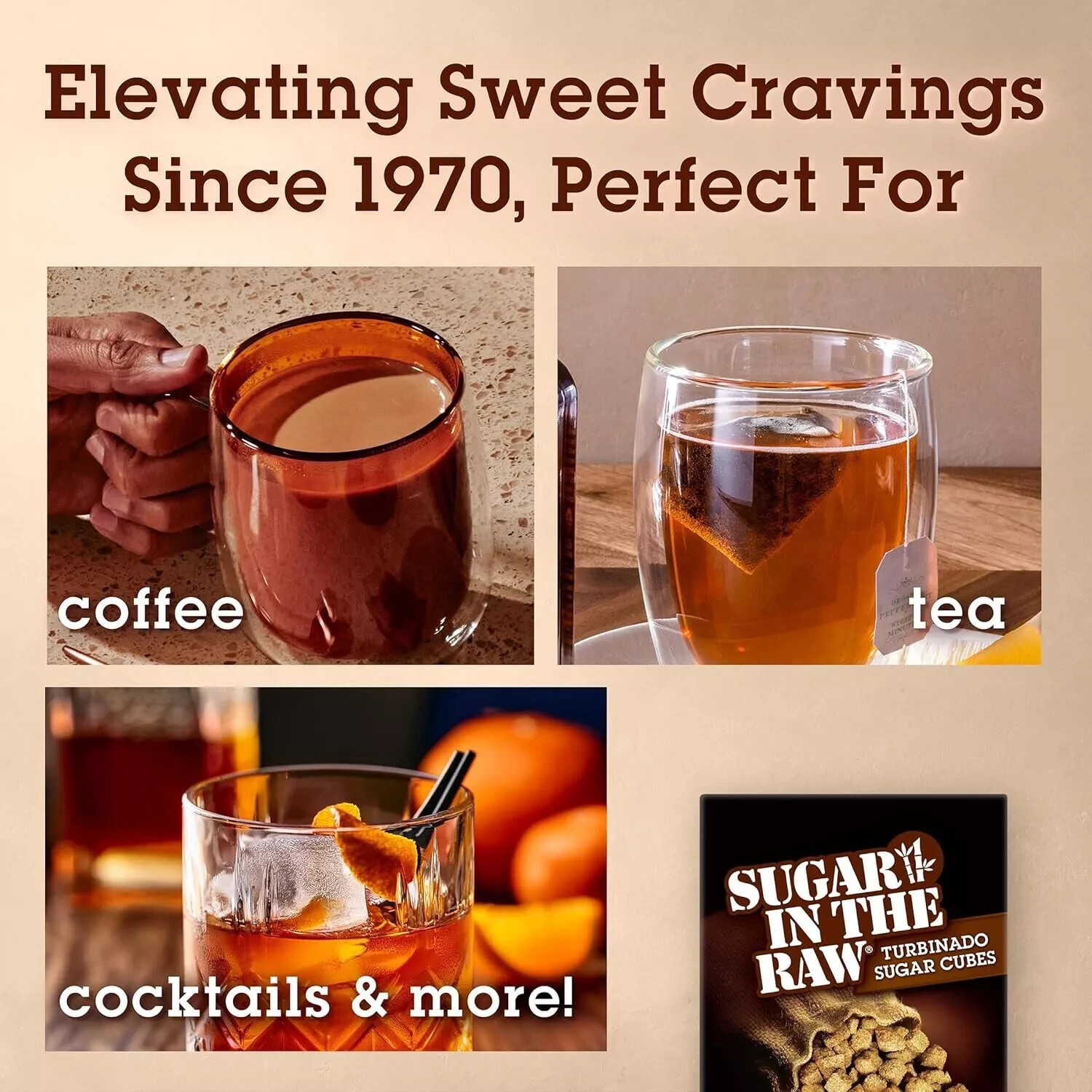 Sugar In The Raw Turbinado Cane Sugar Cubes, Pure, Gluten Free, 17.6 oz (Pack 1)