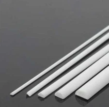 NJ STOCK  20pcs ABS Styrene Plastic Half Round Bar Rod 2mm ±10% Dia. 9.85" White