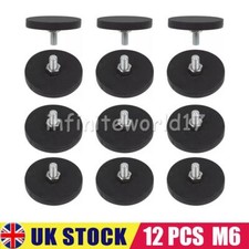 12pcs Rubber Coated Magnet M6 Magnetic Base Heavy Duty Magnetic Mount Holder UK