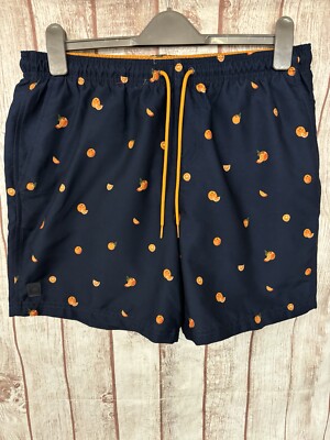 Marks & Spencer M&S Herren Badeshorts Größe Large Orange Mandarine Obst Urlaub