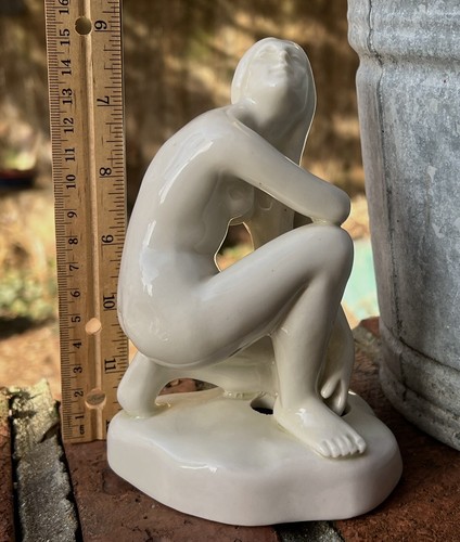 20er Jahre kniende nackte Frau für Cowan Kunstkeramik Blume Frosch Figur - Bild 10 von 11