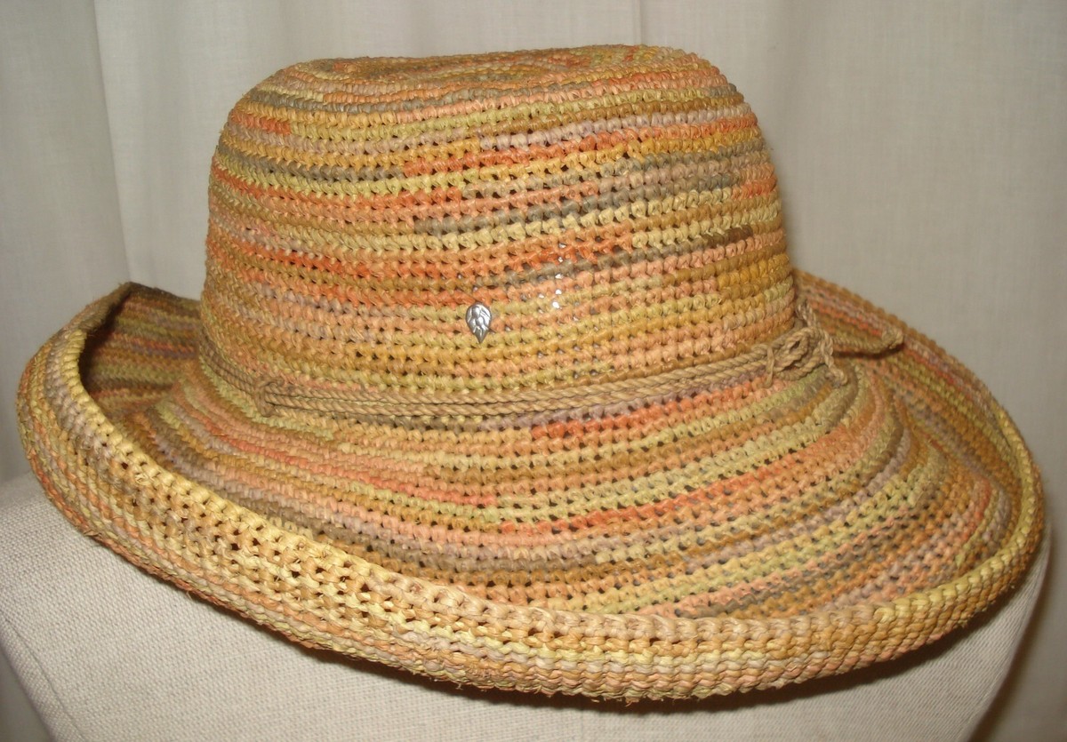 HELEN KAMINSKI Classic Rolled Brim 100% Raffia Sun Hat One 