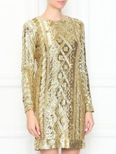 Max Mara - gold mini sequin dress with long sleeves (UK=XL)