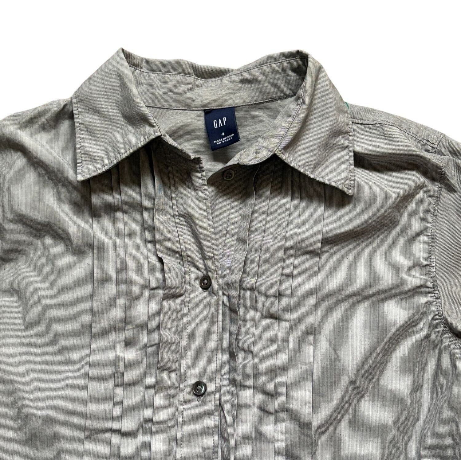 Gap Womens Button Front Pleated, Collared Shirt-G… - image 2