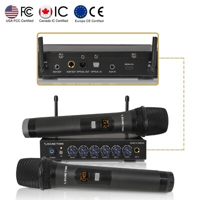 OPEN BOX:Sound Town Wireless Karaoke Mixer 2 Metal Handheld (SWM16-2MEGA-R)