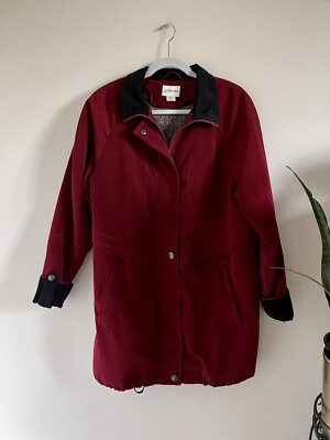 vintage st johns bay red coat jacket removable lining small