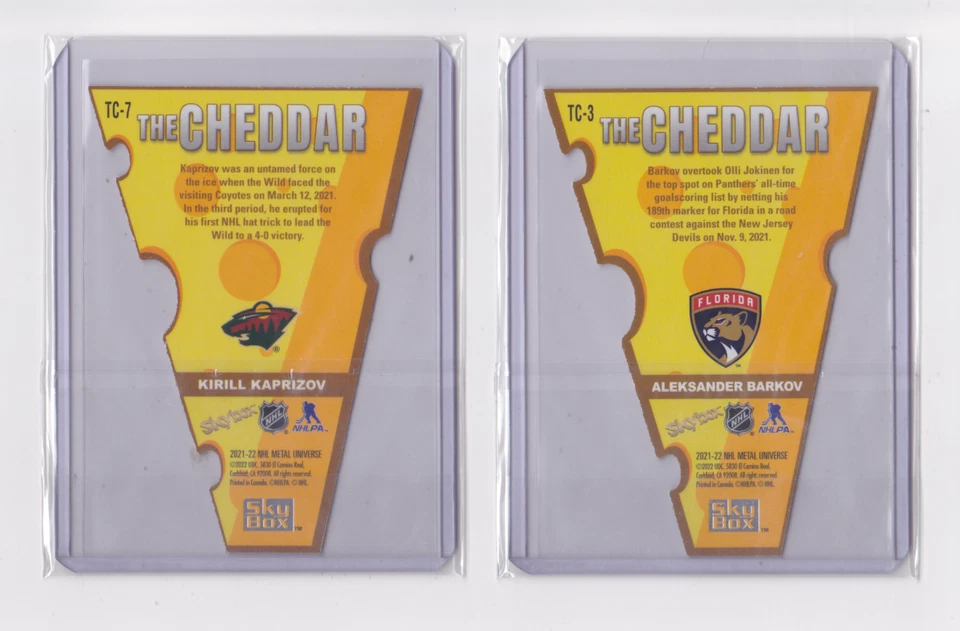 2021-22 SKYBOX NHL METAL UNIVERSE THE CHEDDAR INSERT - DROP DOWN LIST - Image 2 of 4