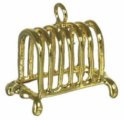Dollhouse Miniature Toaster Rack Gold  by Falcon Miniatures