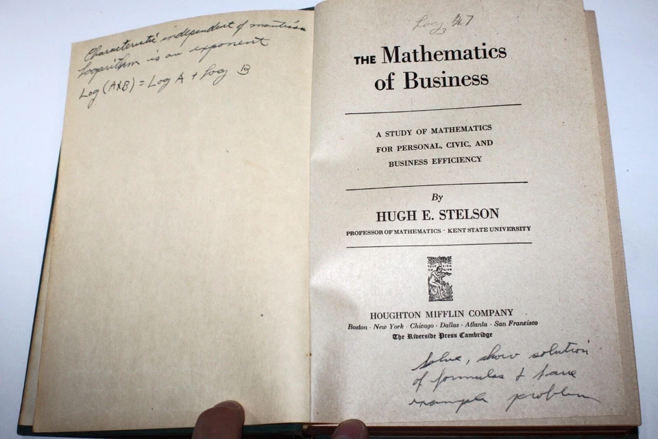 The Mathematics of Business by Hugh E. Stelson (Hardcover 1940) - Image 4 of 4
