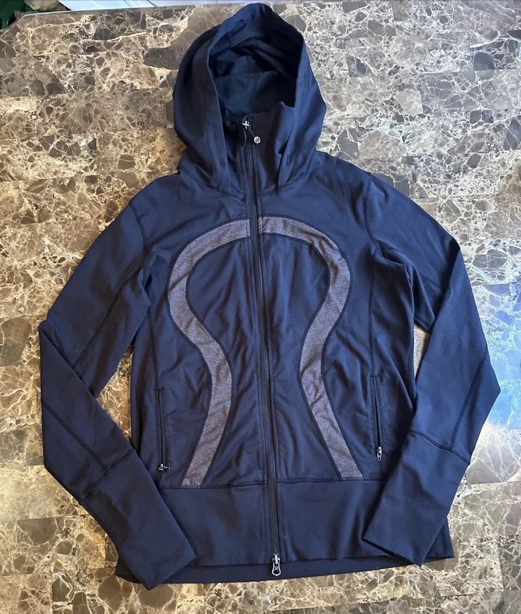 Lululemon Jacket Women's 10 Black Athletica Full Zip Hoodie Athleisure