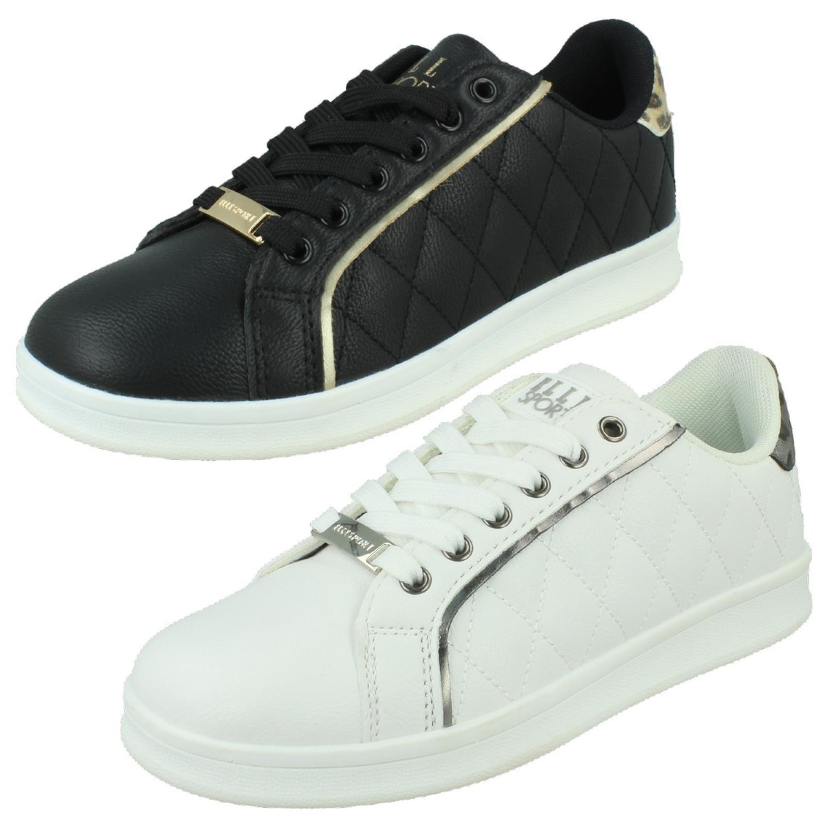 Memory Foam Elle Sport Trainers Black Ladies Elle Sport Lace Up