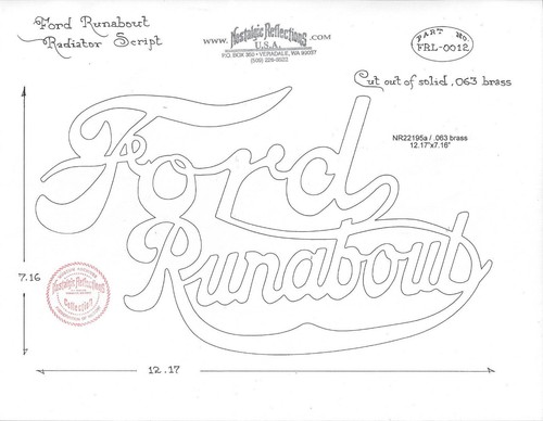 Ford Runabout Brass Radiator Script - Bild 5 von 5