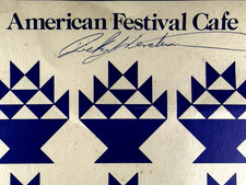 Vintage 1986 Rickey Henderson Autographed Menu from American Festival Cafe