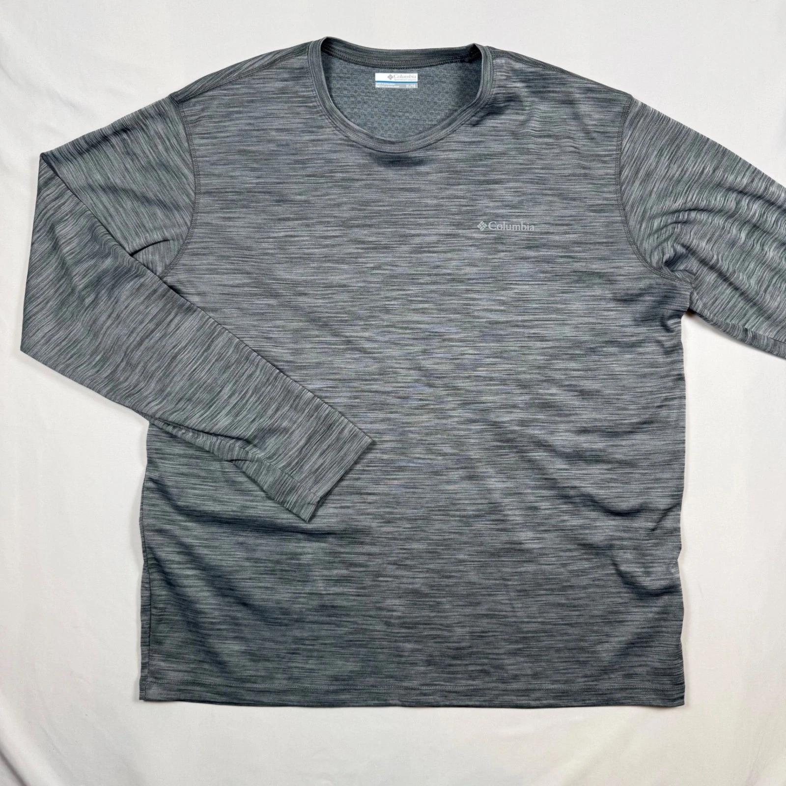 Columbia Mens XL Gray Space Dye Long Sleeve Performance Shirt XM0490 Activewear