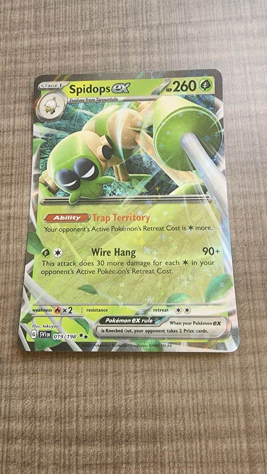 Pokemon TCG Spidops ex Scarlet & Violet Base Set 019/198 Double Rare Holo NM