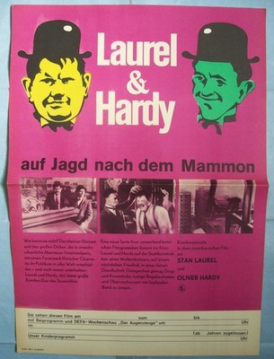 DDR,FILMPLAKAT A2 ''LAUREL & HARDY AUF DER JAGD NACH DEM MAMMON'' USA, STAN LAUREL