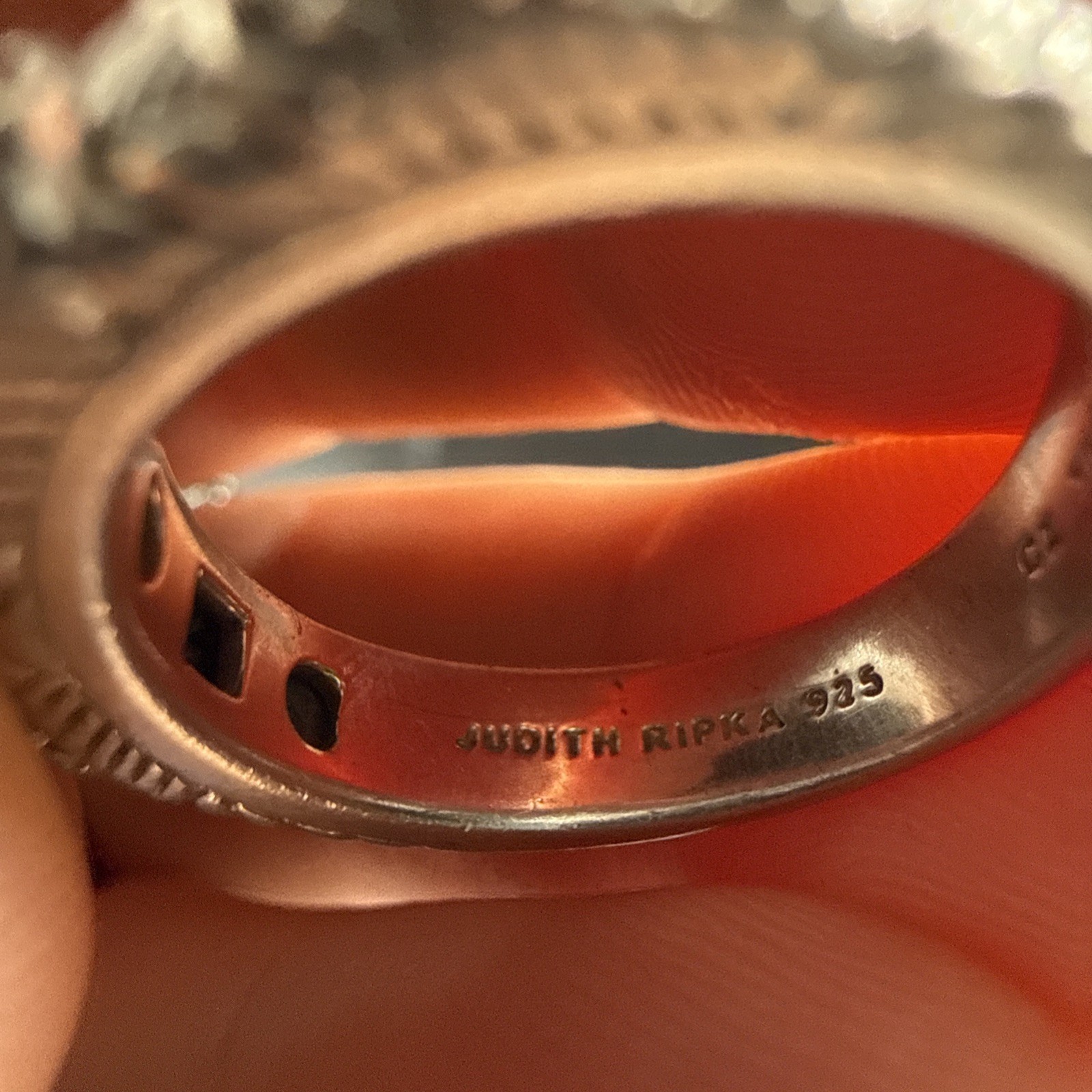 Judith Ripka Sterling Ruby Ring With Crystal/CZ A… - image 10