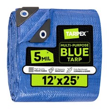 5 Mil Poly Tarp 12 ft. x 25 ft. Plastic Weather-Resistant Multi-Purpose Cover