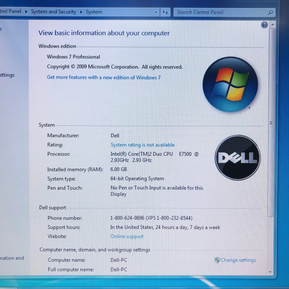 Dell Inspiron 545 PC Retro Gaming Core 2 2.93GHz 6GB RAM (Windows 7 Pro 64-Bit) - Image 2 of 4