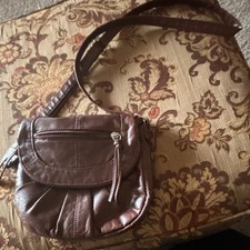 Brown Women's Shoulder Bag with Zipper Accent and Shoulder Strap