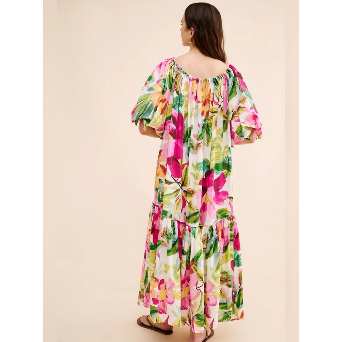 chinese dress ladies Farm Rio Flowering Garden Tree Organic Cotton Maxi Dress main image 0