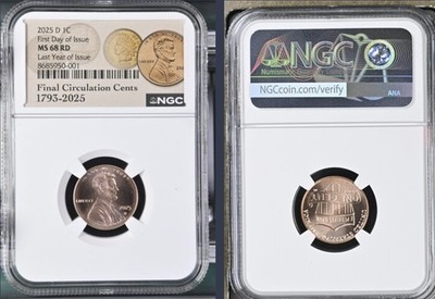2025 D Lincoln SHIELD 1c Cent Penny NGC MS68 RD First Day Issue