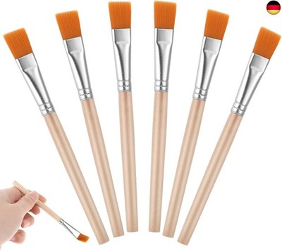 Thinp 6 Stück Flache Pinsel Set,Flache Acryl Pinsel,Malerpinsel Klein